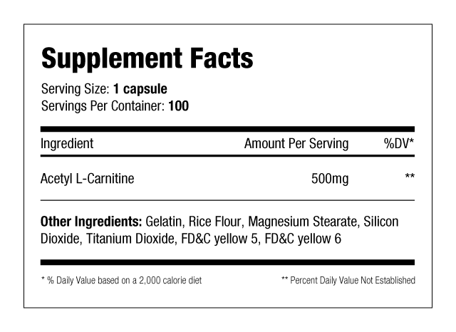 Alcar Supplement Facts