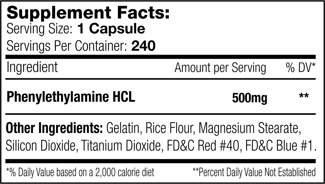 PEA-500 Xtreme - 240 caps Supplement Facts